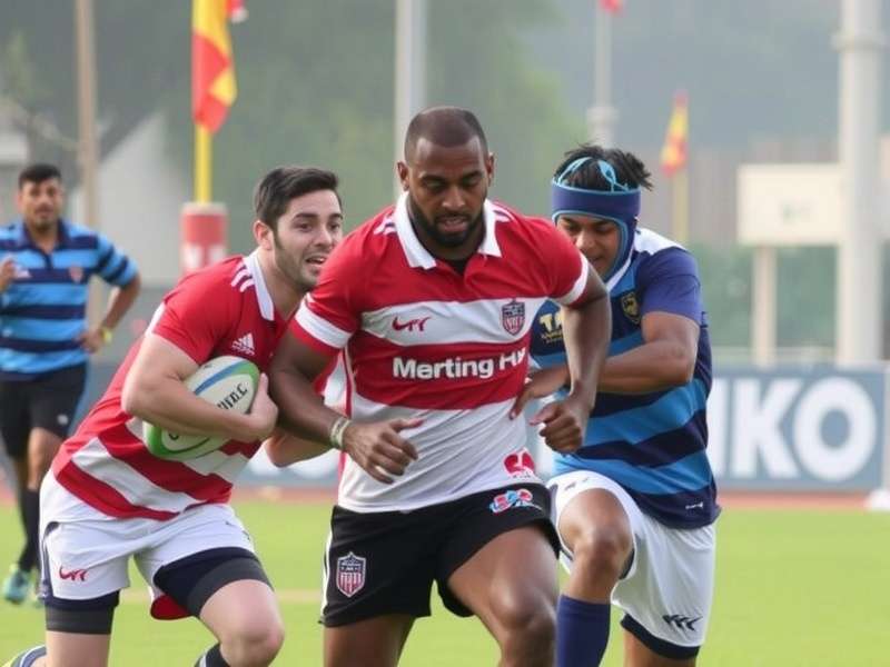 School children playing tag rugby